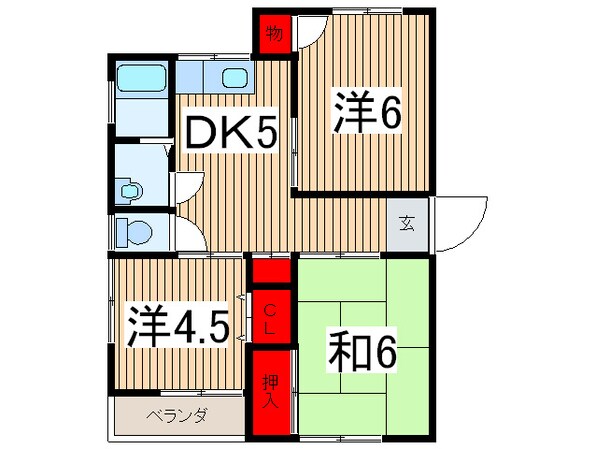 ウェルスィ－中山Ａ棟の物件間取画像